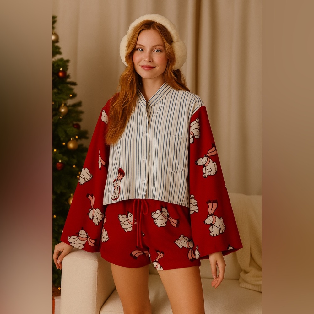 Handmade Upcycled Winter Pajama Set – Polar Dream Edition